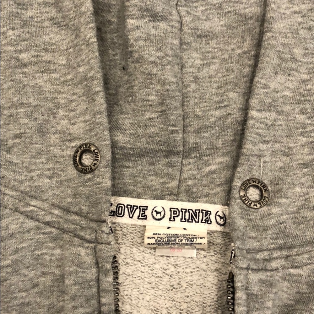 PINK Victoria Secret Grey Hoodie Size M - Picture 3 of 7
